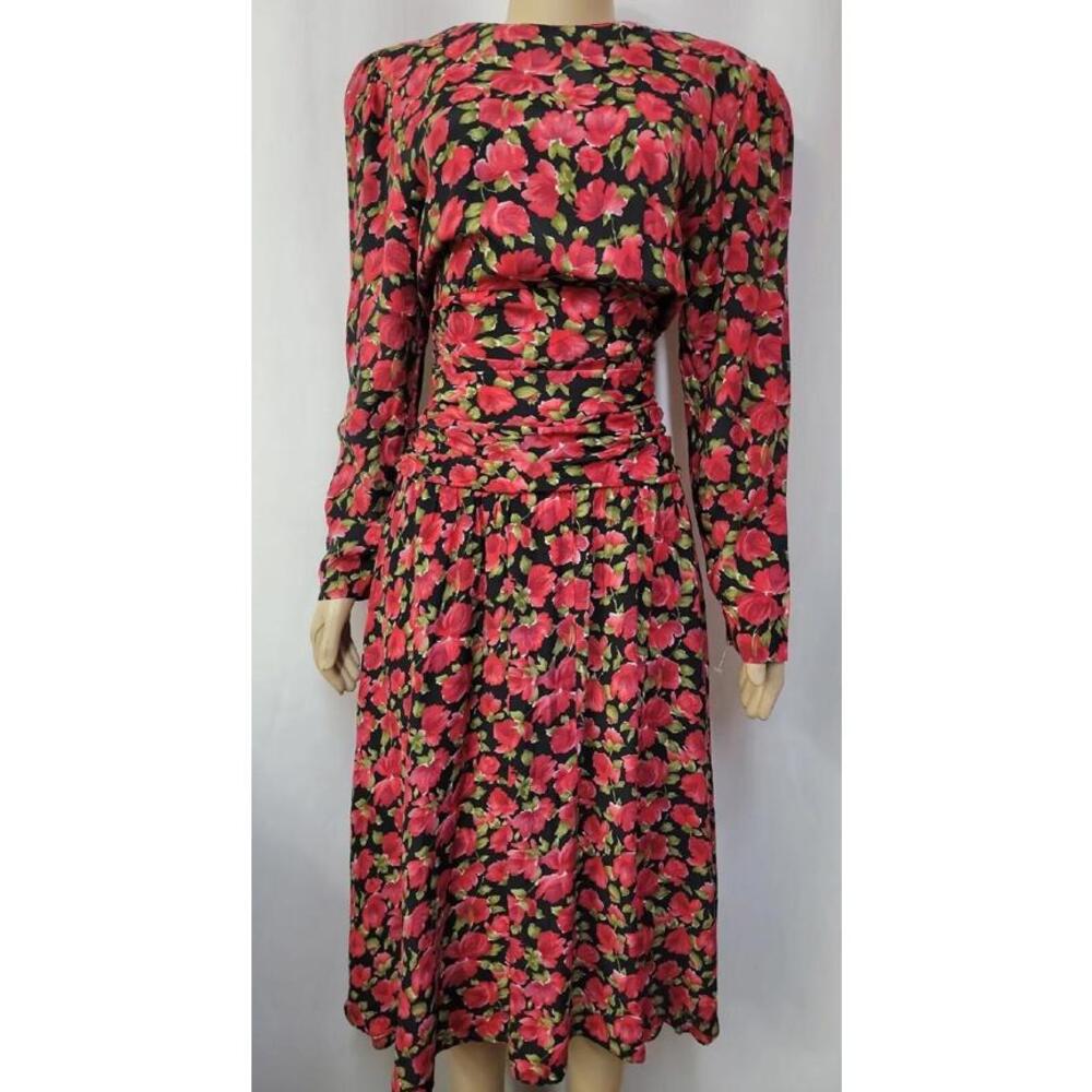 John Roberts VINTAGE 90's Peasant Pink Floral Dress Women's 11/12 #C